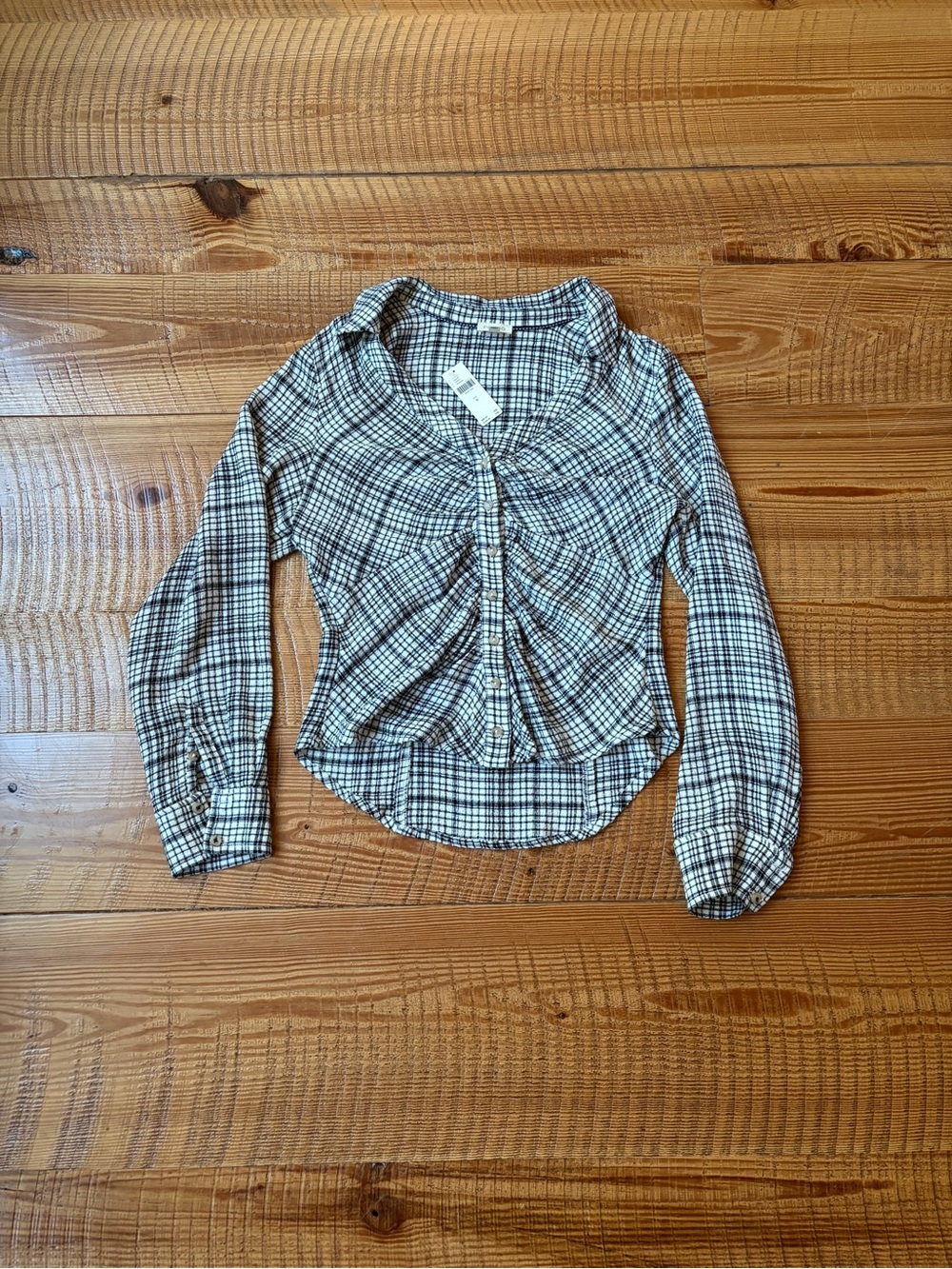 Anthropologie ruched collar blouse